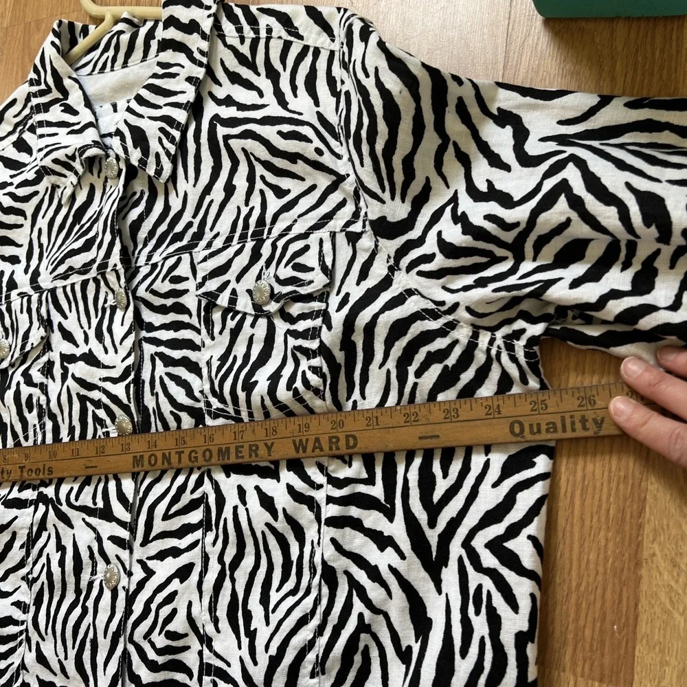 Anthropologie Lucy & Laurel 100% Linen Light Jacket Plus Size 3X‎ Trucker Zebra